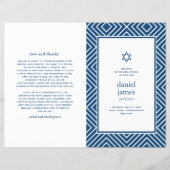 Modern Mitzvah Vouwbaar Papier Programma, Marinebl Flyer (Voorkant)