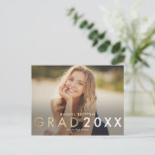 Modern Mix Afstuderen Aankondiging Briefkaart (Staand voorkant)