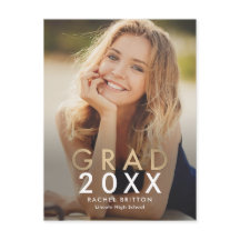 Modern Mix Afstuderen Aankondiging Briefkaart