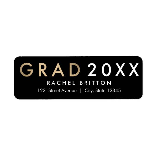 Modern Mix Afstuderen Address Label (Voorkant)
