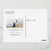 Modern Mix Typografie Foto slaat de datum op Folie Uitnodiging Briefkaart (Achterkant)