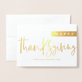Modern Mix Typografie Happy Thanksgiving Folie Kaarten (Voorkant met envelop)