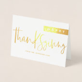 Modern Mix Typografie Happy Thanksgiving Folie Kaarten (Voorkant)