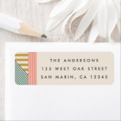 Modern Mixed Stripes Holiday Retouradres Etiket (Insitu)