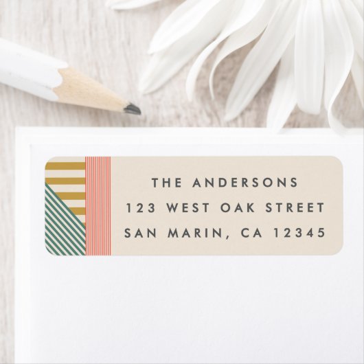 Modern Mixed Stripes Holiday Retouradres Etiket (Insitu)