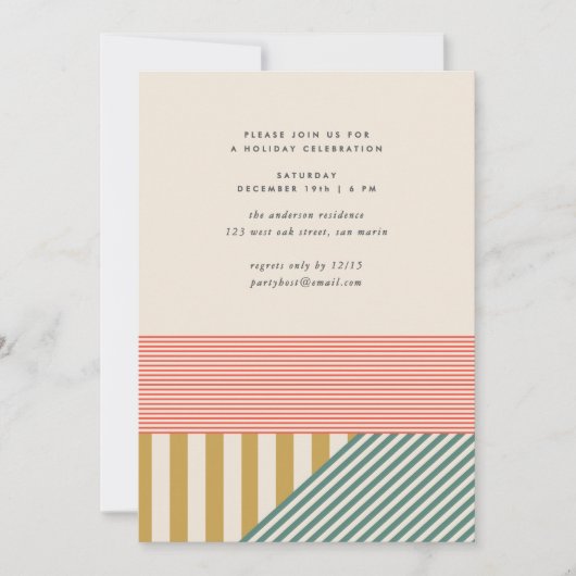 Modern Mixed Stripes kerstfeest Feestdagenkaart (Voorkant)