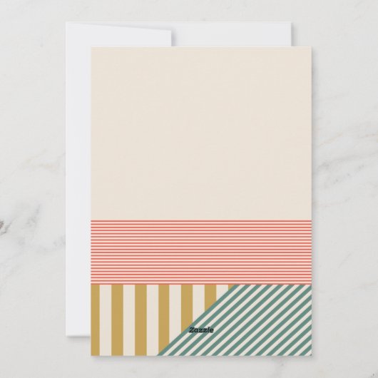 Modern Mixed Stripes kerstfeest Feestdagenkaart (Achterkant)