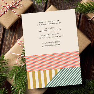 Modern Mixed Stripes kerstfeest Feestdagenkaart