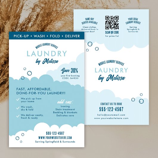 Modern Mobile Laundry Service Laundromat Marketing Flyer