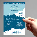 Modern Mobile Laundry Service Laundromat Marketing Flyer<br><div class="desc">Create modern promotional flyers for your laundry business using this professional white and blue Mobile Laundry Service marketing flyer. Featuring pastel blue and white colors, hand-drawn soap bubble motifs, trendy fonts and a stylish layout. Add your services, unique selling points and special first time customer offer to make your custom...</div>