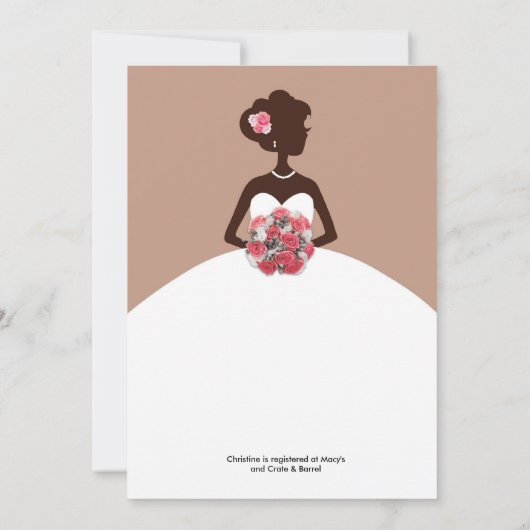 Modern Mocha Bridal Shower Kaart (Achterkant)