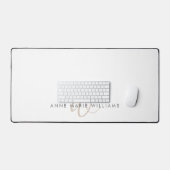 Modern Mocha Bruin Schrift Monogram Bureaumat (Keyboard & Muis)