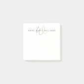 Modern Mocha Bruin Schrift Monogram Post-it® Notes (Voorkant)