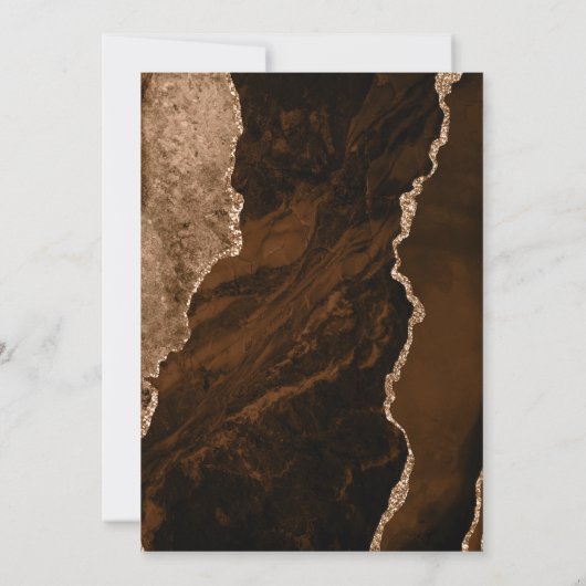 Modern Mocha Gold Agate Brown Save the Date (Achterkant)