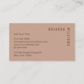 Modern Mocha Mousse Professioneel Monogram Visitekaartje (Achterkant)