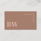 Modern Mocha Mousse Professioneel Monogram Visitekaartje (Voorkant)