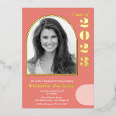 Modern Mod Arch Foto Graduation Party Folie Uitnodiging (Voorkant)