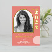 Modern Mod Arch Foto Graduation Party Folie Uitnodiging (Staand Voorkant)