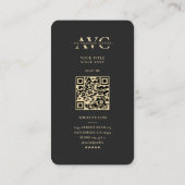 Modern Mode Designer Monogram Zwart Goud Visitekaartje (Achterkant)