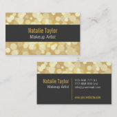 Modern, Mode, glamour, Faux Gold, Makeup Artist Visitekaartje (Voorkant / Achterkant)