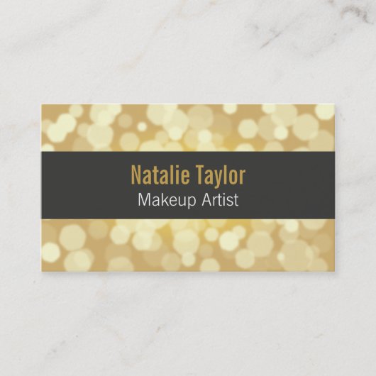 Modern, Mode, glamour, Faux Gold, Makeup Artist Visitekaartje (Voorkant)