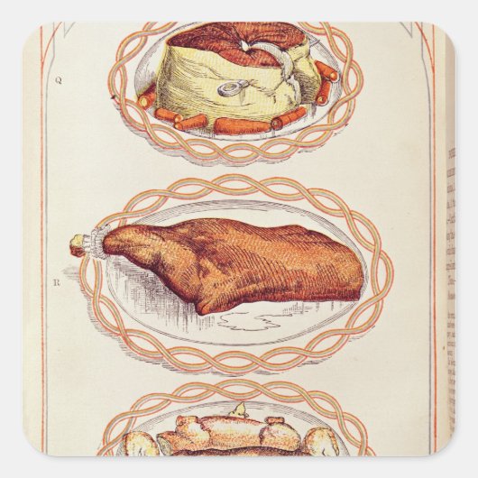 Modern Mode of Serving Dishes, van mevrouw Beaton Vierkante Sticker (Voorkant)