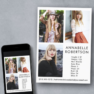 Modern Model Actor 3 Foto Comp Kaart