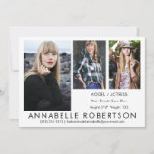 Modern Model Actor 3 Foto's Comp Kaart (Voorkant)