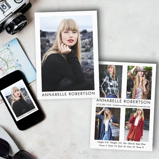 Modern Model Actor 5 Foto Comp Kaart