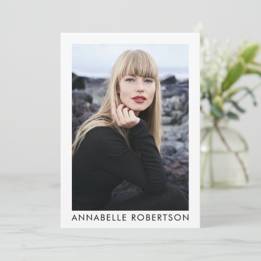 Modern Model Actor 5 Foto QR Code Comp Kaart (Staand voorkant)