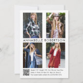 Modern Model Actor 5 Foto QR Code Comp Kaart (Achterkant)