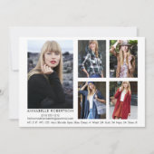 Modern Model Actor 5 Foto QR Code Terug Comp Kaart (Voorkant)