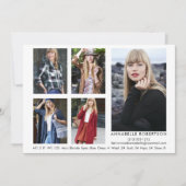 Modern Model Actor QR Code Terug 5 Foto Comp Kaart (Voorkant)