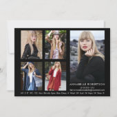 Modern Model Actor QR Code Terug 5 Foto's Comp Kaa Kaart (Voorkant)