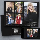 Modern Model Actor QR Code Terug 5 Foto's Comp Kaa Kaart