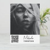 Modern Model Comp Card 5 Foto QR Code Wit Kaart (Staand voorkant)