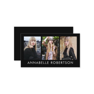 Modern Model en Actor 3 Foto's Pro Visitekaartje