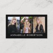 Modern Model en Actor 3 Foto's Pro Visitekaartje (Voorkant)