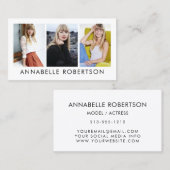 Modern Model en Actor 3 Photo Pro Visitekaartje (Voorkant / Achterkant)