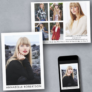 Modern Model en Actor 6 Photo Comp Kaart