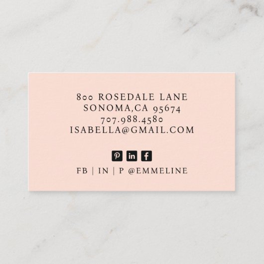 Modern Model Professioneel Foto Visitekaartje (Achterkant)