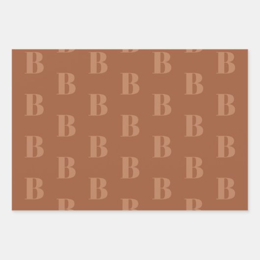 Modern model van het initiaal van het monogram ter inpakpapier vel (Voorkant 2)