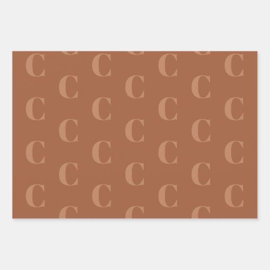 Modern model van het initiaal van het monogram ter inpakpapier vel (Voorkant 3)