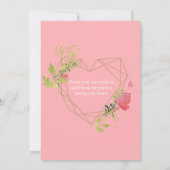 Modern Modern Pink Floral Sweet 16 Birthday Party Kaart (Achterkant)