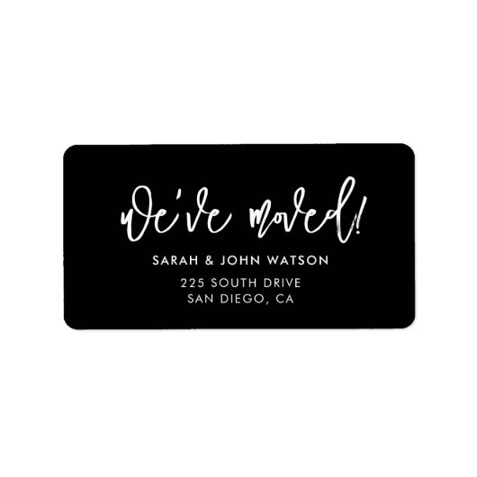 modern, modern, zwart retouradres etiket (Voorkant)