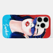 Modern Modieus Rood Blauw Stad Meisje Custom Case-Mate iPhone Case (Achterkant (horizontaal))