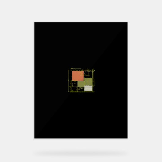 Modern Modular Floor Plan – Minimalist Architectur Acryl Bord (Voorkant)