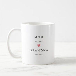 Modern Moeder Oma Jaar Opricht. Koffie Koffiemok