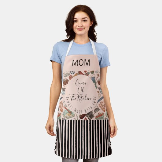 Modern, Moederdag, Koningin van de Keuken, Trendy Schort (Gedragen)