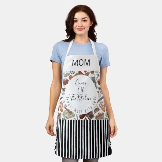 Modern, Moederdag, Koningin van de Keuken, Trendy Schort (Gedragen)